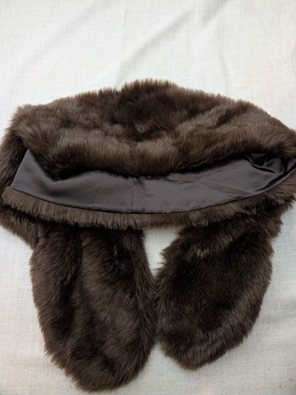 Faux Fur Brown Shawl Wrap - Picture 4 of 7